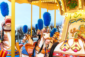 Shiny children's carousel with toys