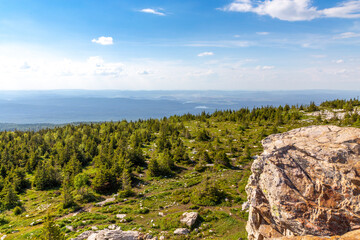 Beautiful view from the Zyuratkul ridge. Zyuratkul national Park, Chelyabinsk region, Russia.