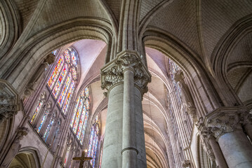 Beautiful cathedral interior in France