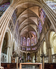 Beautiful cathedral interior in France