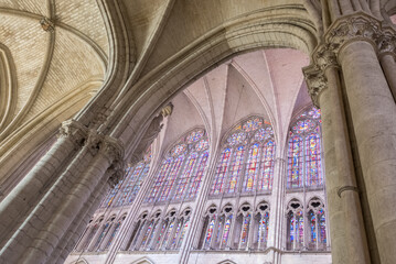 Beautiful cathedral interior in France