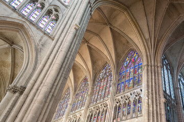 Beautiful cathedral interior in France
