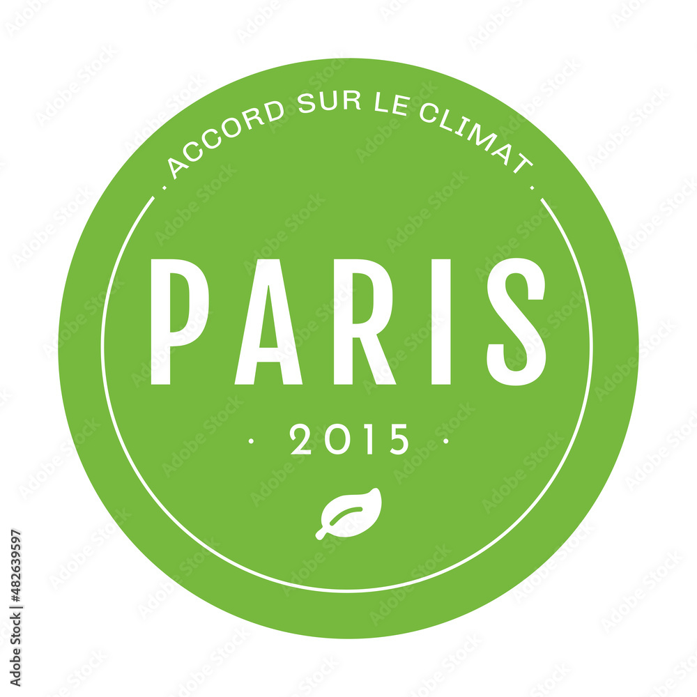 Wall mural paris climate agreement symbol called accord climat in french language - Wall murals