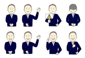 Set of business people for document