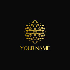 Abstract mandala flower logo icon vector design. Elegant premium ornament vector logotype symbol