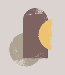 A set of groups of geometric shapes. Abstract illustration and modern print for logo design, cover art, drawing.