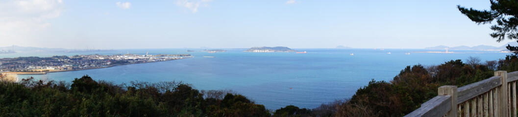 日本 山口県 彦島 小瀬戸海峡 老の山公園からの景色