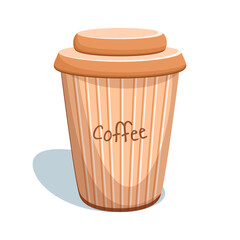 coffee cardboard cup vector illustration