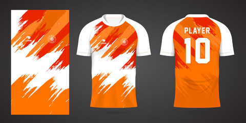 orange sports shirt jersey design template