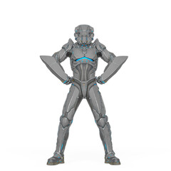 man in an armored nano tech suit is doing a power pose like a super hero