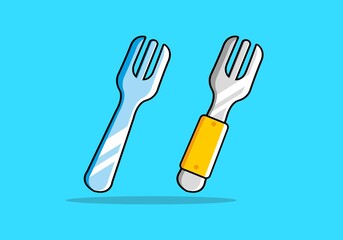 Two type of fork flat illustration