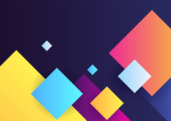 Modern colorful abstract geometric background. Minimal trendy geometric background. Presentation title slide design template with dynamic shapes composition.