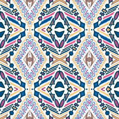 Seamless peruvian pattern. Hand drawn aztec illustration.