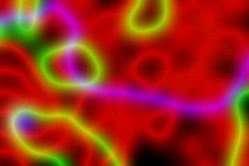 Bright multicolored defocused background. Blurry lines and spots. Neon. Background for the cover of a book, notebook, laptop cover.