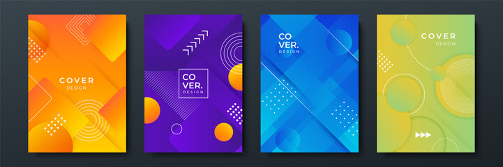 Abstract trendy gradient flowing geometric pattern background texture for poster cover design. Minimal color gradient banner template. Modern vector wave shape for brochure