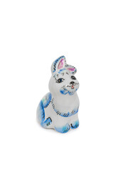 small vintage porcelain figurine of a rabbit isolated on white