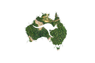 Green Australia. save green save Australia, save kangaroo. ecology concept. Australia day concept....