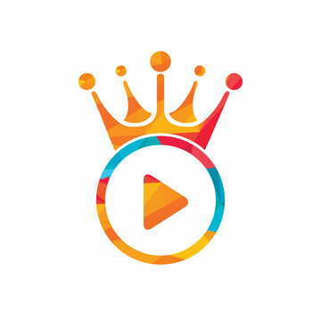 King Video vector logo design template. Royal film logo design vector.	
