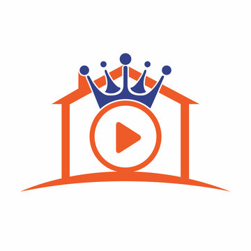 King Video vector logo design template. Royal film logo design vector.	
