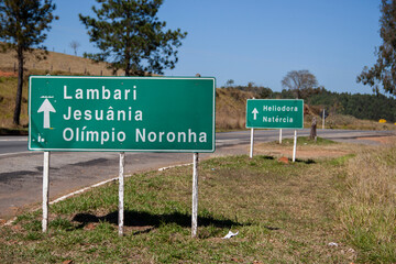 Cambuquira, Minas Gerais, Brazil: road sign