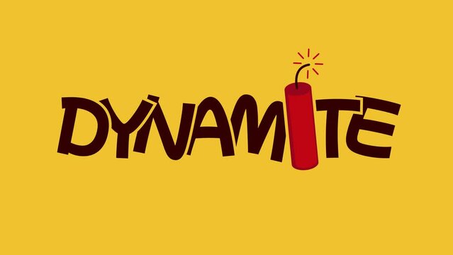 Animated Text of Dynamite. Suitable for education, science, games and multipurpose content.