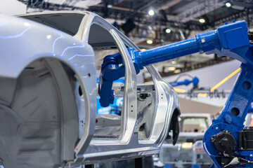 robot arm working in factory