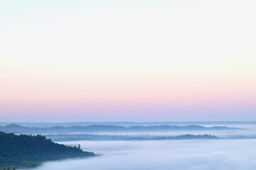 Fototapeta na wymiar Morning Sea of Mist at Khao Kho National Park in Phetchabun Province