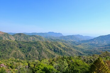 Fototapeta na wymiar Green Mountain Range at Khao Kho During Summer