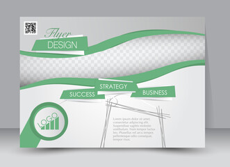 Flyer, brochure, modèle de couverture de magazine design orientation paysage pour l& 39 éducation, la présentation, le site Web. Couleur verte. Illustration vectorielle modifiable.