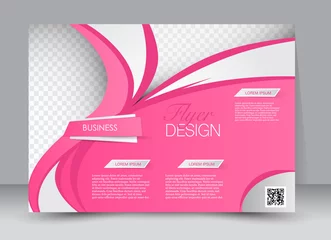  Flyer, brochure, magazine cover template design landscape orientation for education, presentation, website. Pink color. Editable vector illustration. © Natalie Adams