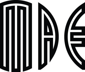 Title: MAF Letter logo design with a circular shape vector in illustration.