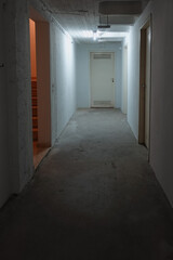 corridor doors in building basement