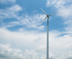 Wind turbines produce electricity as clean energy.