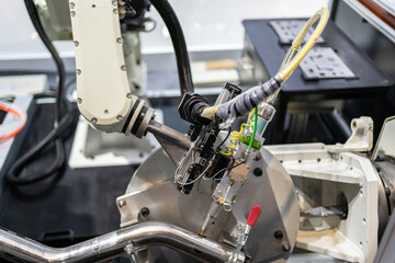 Fototapeta premium robot arm working in factory