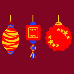 Fototapeta na wymiar set of chinese lanterns
