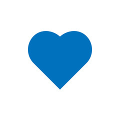 Blue heart icon isolated on white background