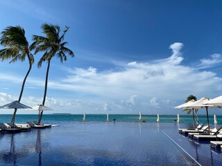 Island Getaway Summer Tropical Vacation Post-Covid Travel Luxury Resort Pool Palm Tree Maldives Honeymoon Destination High-end Luxury Travel Asia Bucket List Retreat