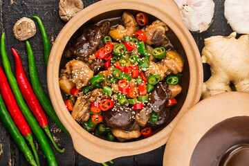 Chinese food: Mushroom Chicken casserole