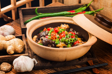 Chinese food: Mushroom Chicken casserole