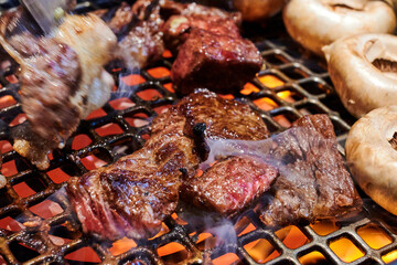 BBQ food in Korean style.