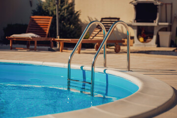 Empty outdoor swimming pool