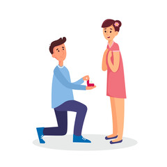 Young man makes an offer to a girl to get married