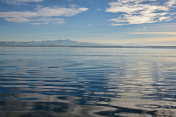 Fototapeta premium Am Bodensee mit Blick zu den Alpen