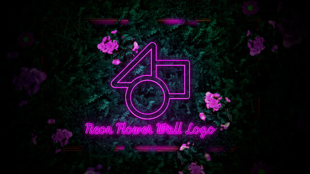 Neon Flower Wall Logo