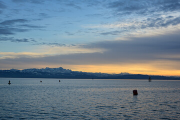 Obraz premium Abendrot am Bodensee