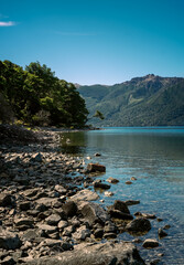 Fototapeta premium Lake in the mountains in the spring.