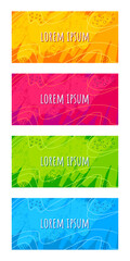 Colorful abstract cartoon background. The set is made in different color palettes.