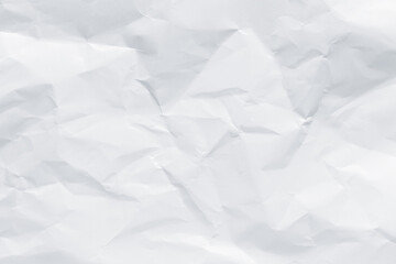 White crumpled paper texture background.