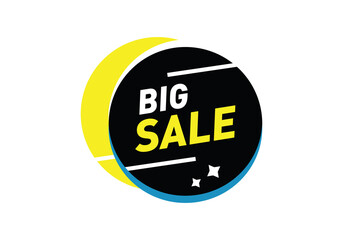 Big sale offer tag sticker and yellow black color tag template