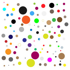 Strong colored circles pattern on white background	